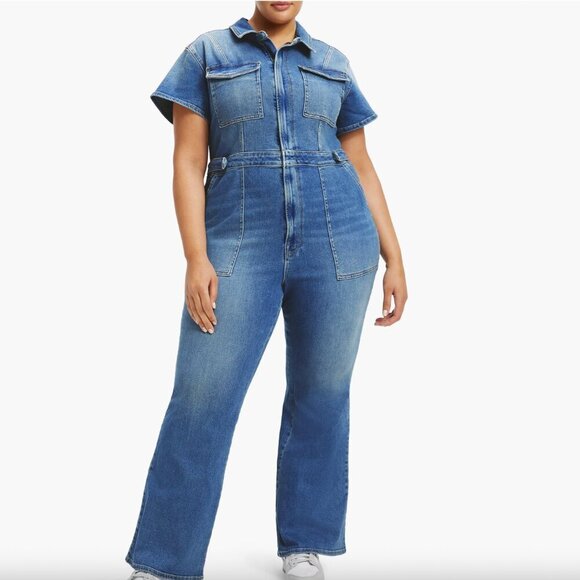 Good American Fit For Success Denim Jumpsuit Plus Size - Picture 1 of 16